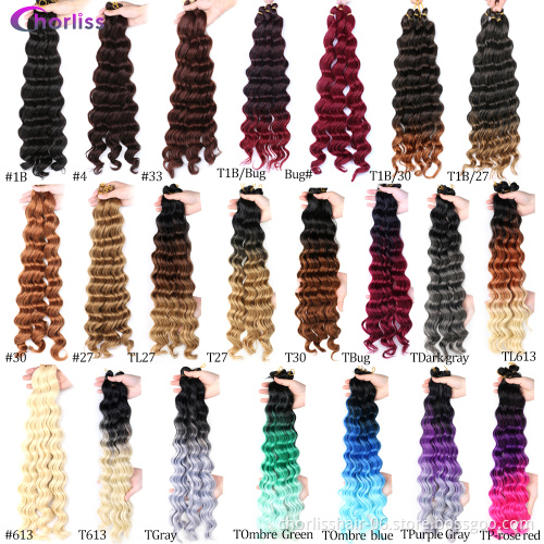 24 Inch 125g Hawaii Curl Hairstyle Crochet Hair Bundles Natural Ocean Wave Goddess Locs Synthetic Braiding Hair Extensions Girls